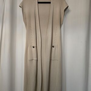 Elie Tahari Tan Sleeveless Sweater